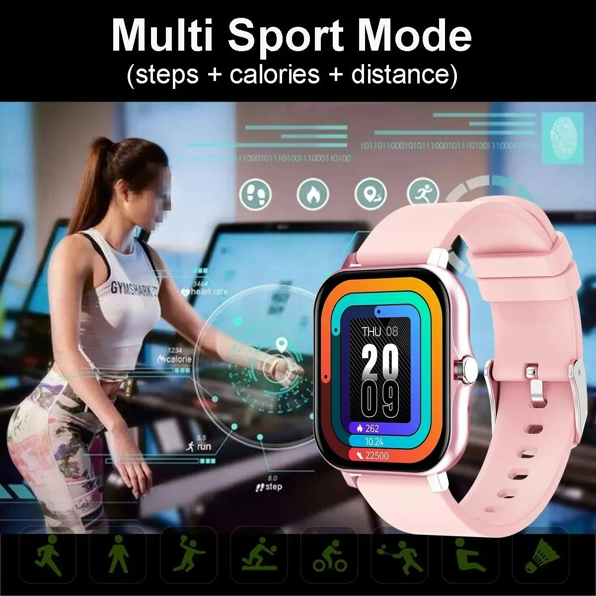 1.83'' Waterproof Smart Watch with Message Answer Call Sleep Monitoring